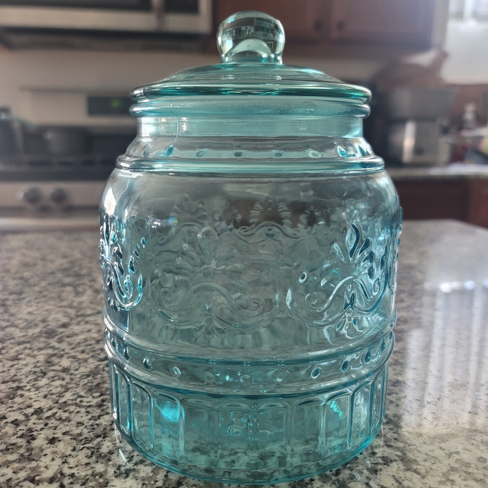 Pioneer Women Teal Cookie Jar